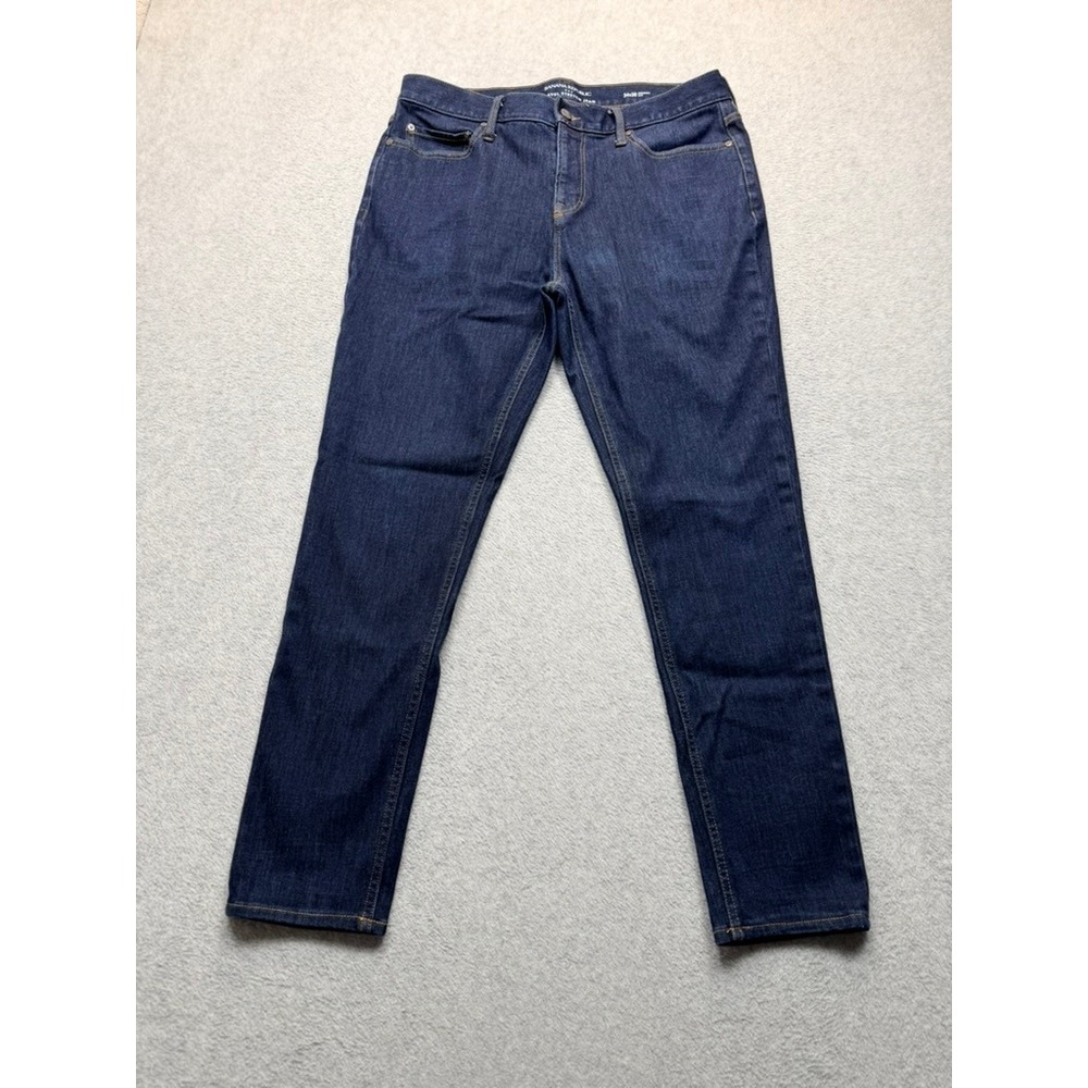 Banana Republic Mens Rapid Movement Slim Jeans Dark Wash Indigo 34x30 28 Inseam